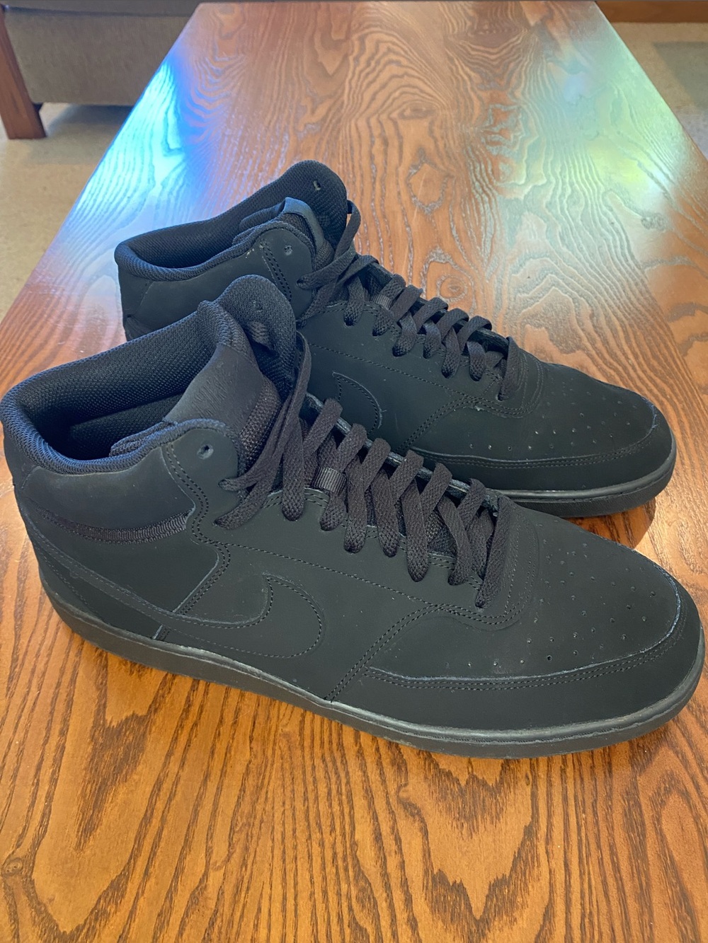 Nike Black High-Top Sneakers with Subtle Swoosh - Men’s Size 12